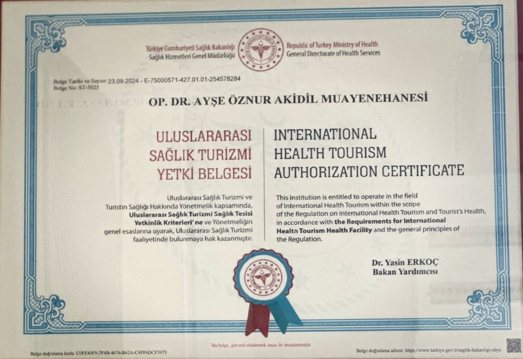 Sağlık Turizmi Yetki Belgesi